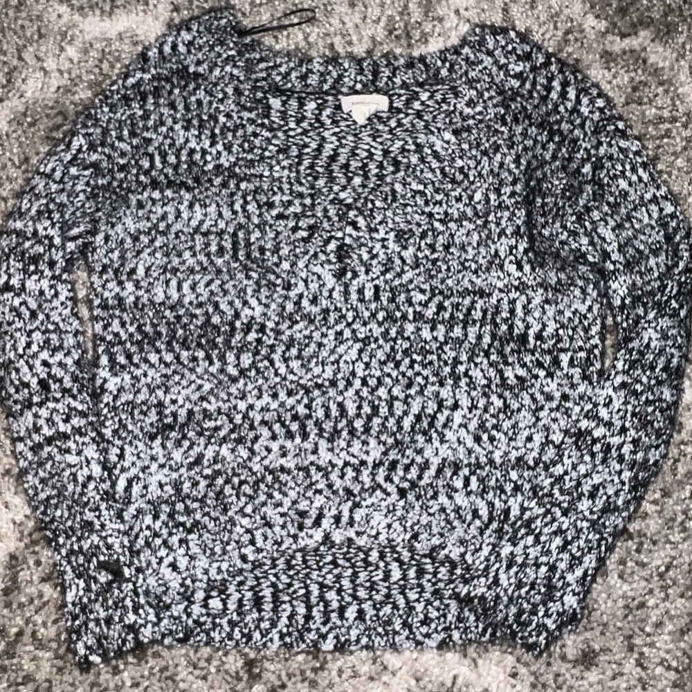 black and white sweater